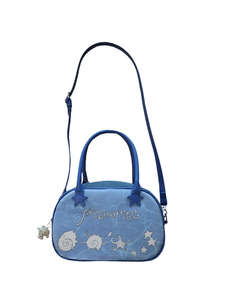 Reversible Denim Tote Crossbody Bag【s0000006581】