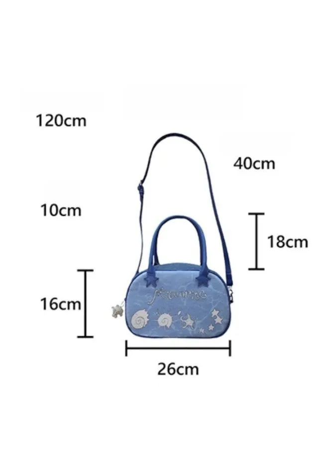 Reversible Denim Tote Crossbody Bag【s0000006581】