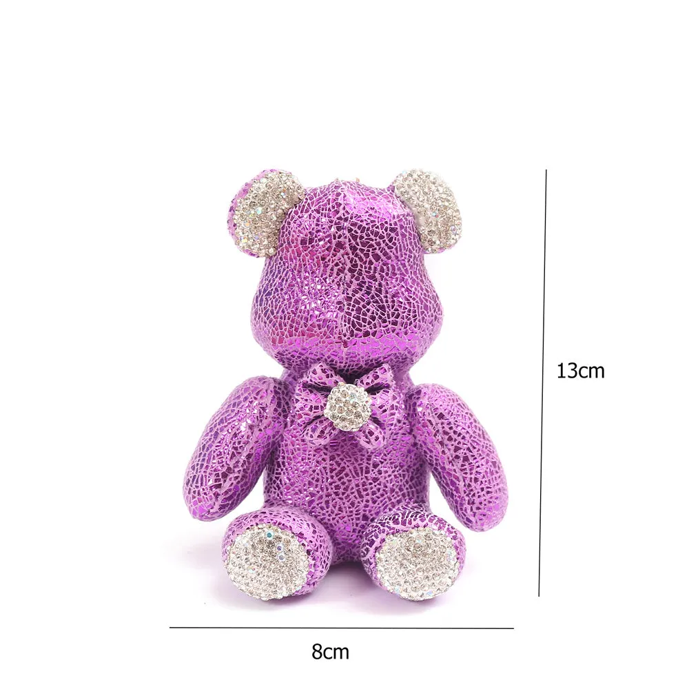 Rhinestone Elegant Teddy Bear Keychain.