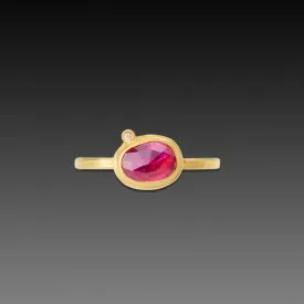 Ruby Ring with Diamond