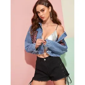 Sequined Denim Jacket