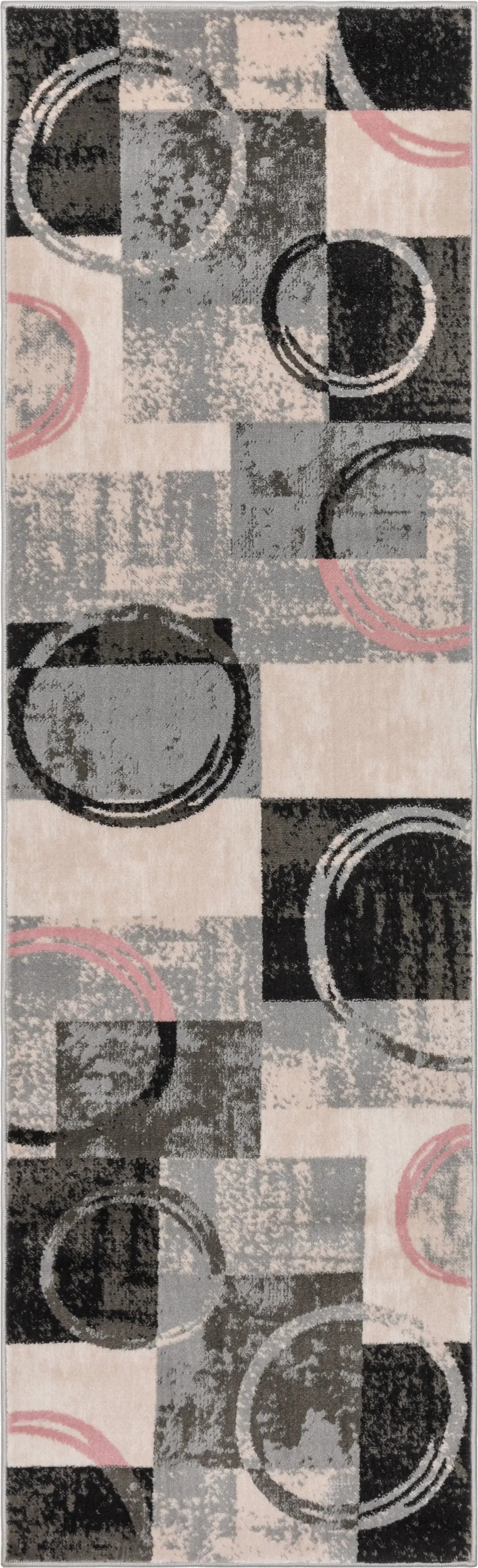 Shai Modern Geometric Grey Blush Rug