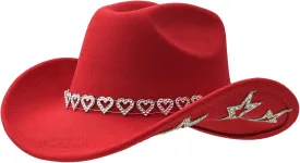 Sparkly Rhinestone Cowboy Hat for Women Western Cowgirl Hat with Star for Ladies