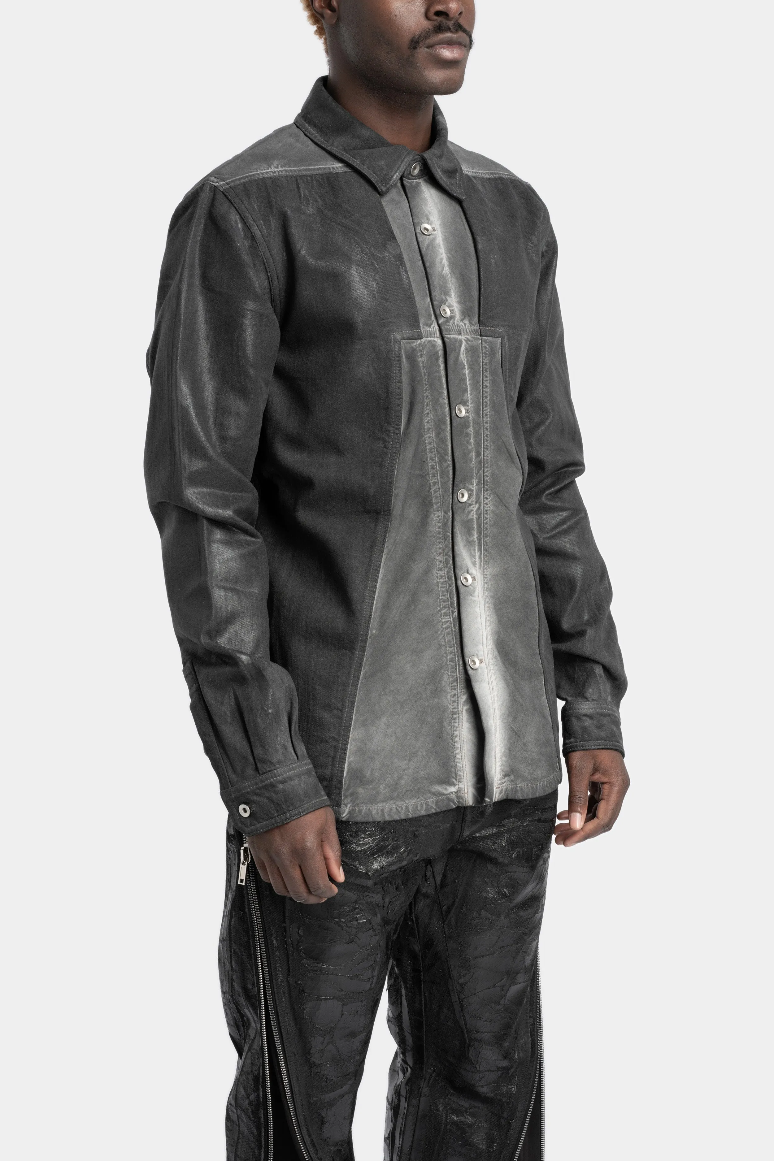 Splintered denim shirt
