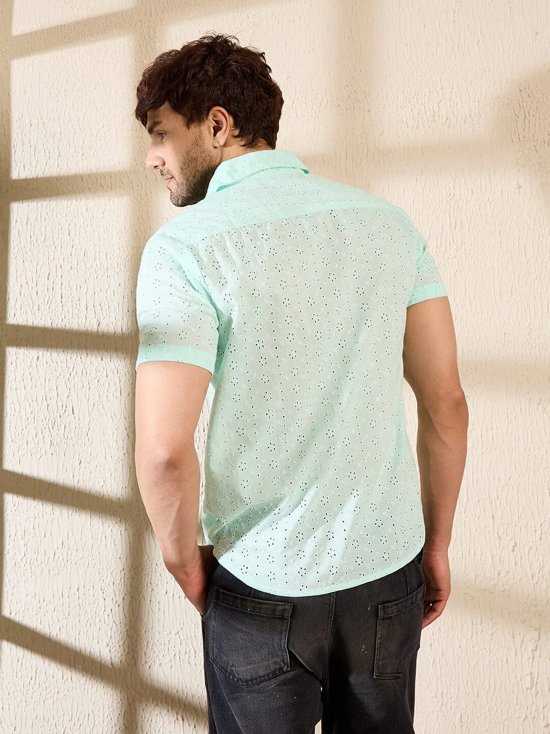 Teal Schiffli Shirt