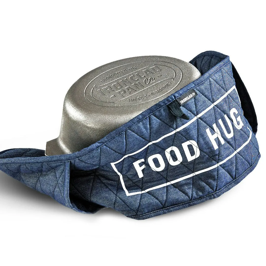 The Double Denim Oven Mitt by Ironclad Co. Handcrafted Blue Denim Double Oven Mitt (LOW STOCK)