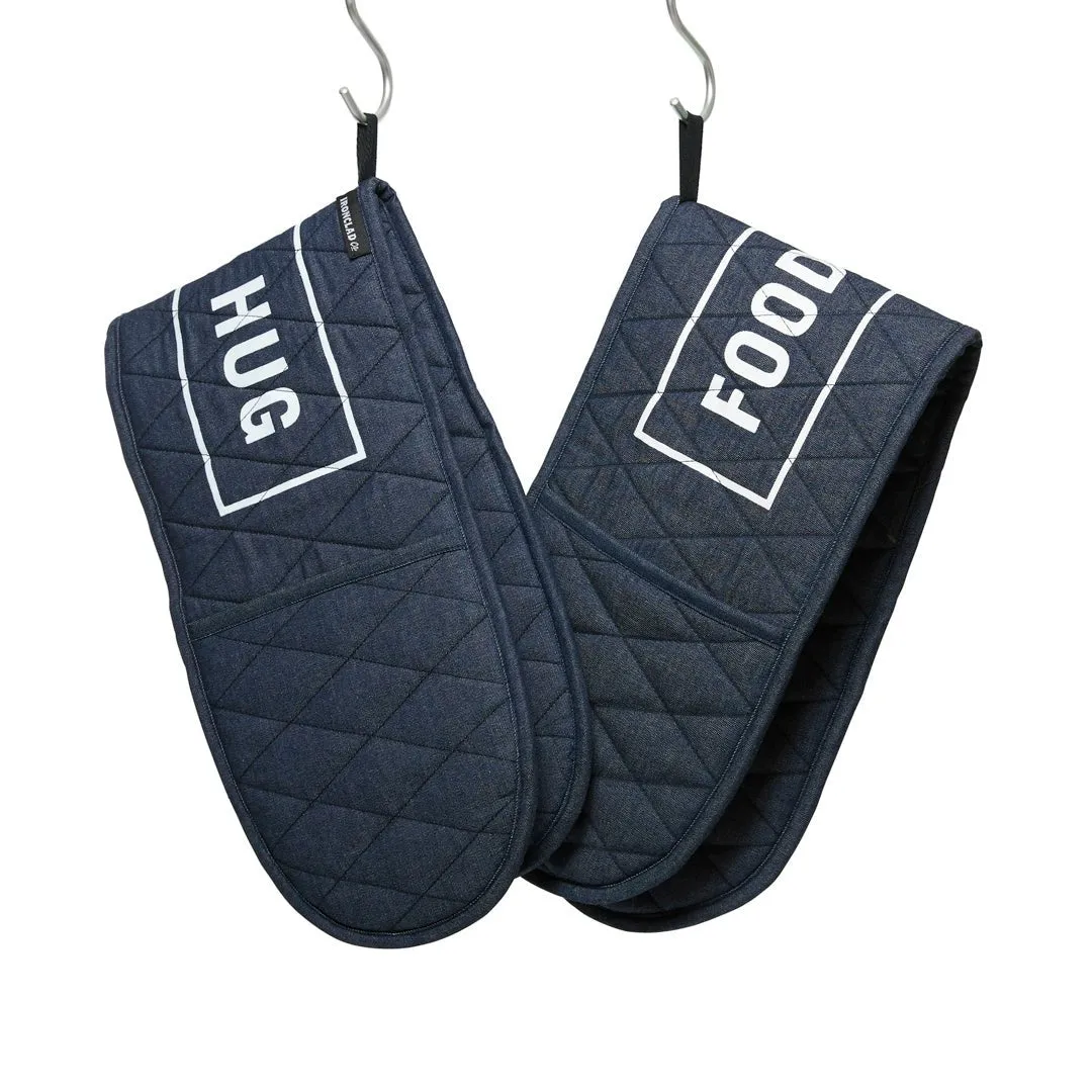 The Double Denim Oven Mitt by Ironclad Co. Handcrafted Blue Denim Double Oven Mitt (LOW STOCK)