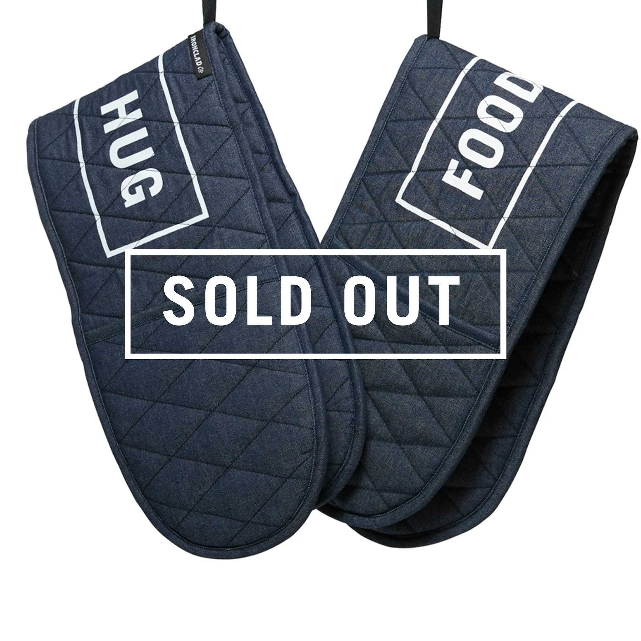 The Double Denim Oven Mitt by Ironclad Co. Handcrafted Blue Denim Double Oven Mitt (LOW STOCK)