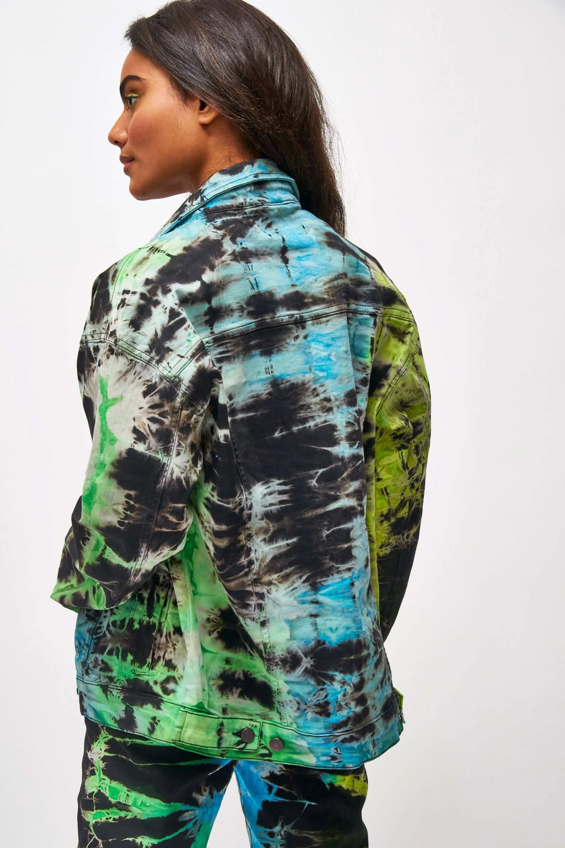 Tie Dye Oversized Denim Jacket
