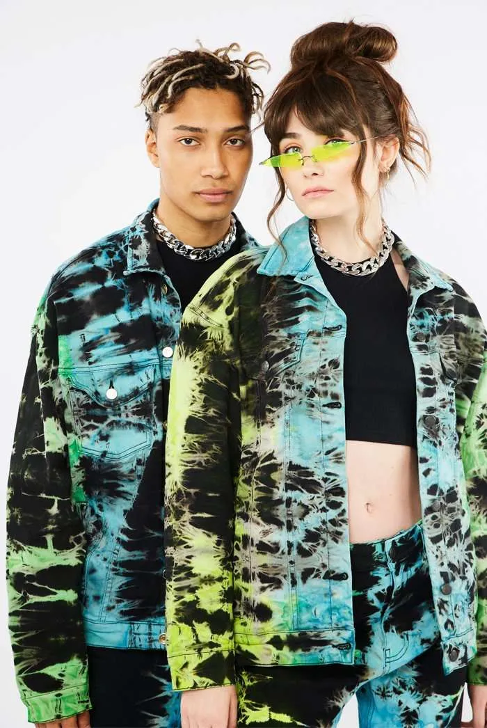 Tie Dye Oversized Denim Jacket