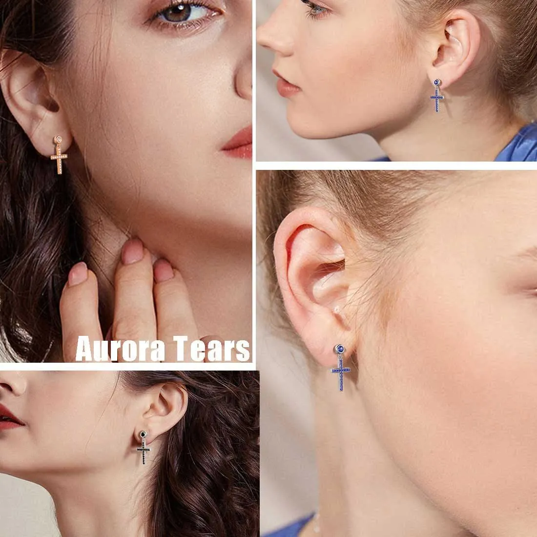 Tokyo Mart Classic Small Cross Drop Earrings Women Mens Jewelry Sterling Silver