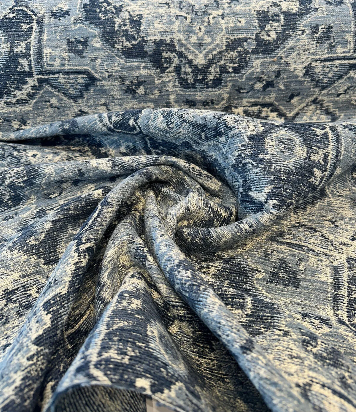 Upholstery Currituck Blue Pacific Swavelle Chenille Fabric By The Yard