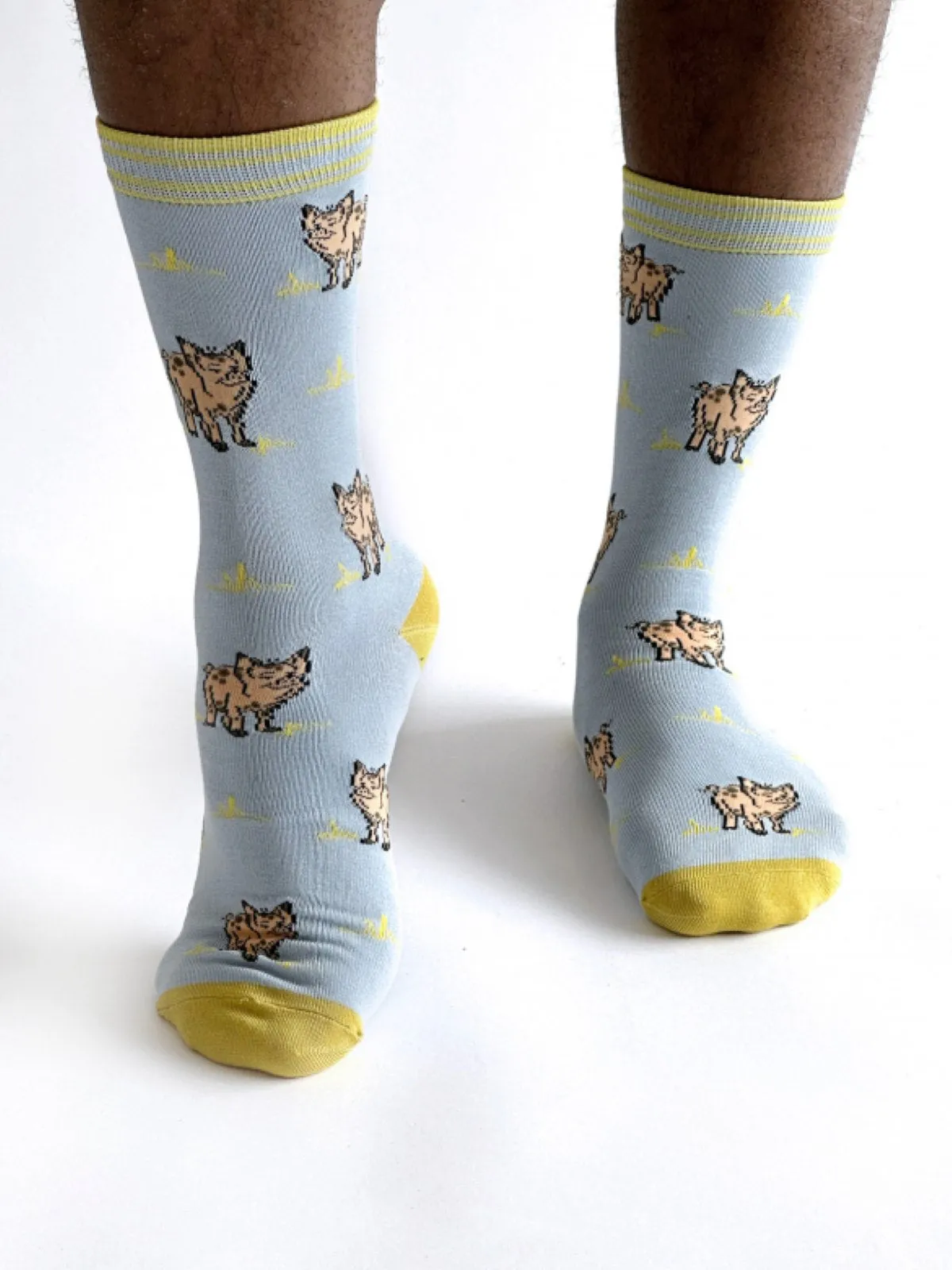 Willem Pig Bamboo Socks - Light Blue