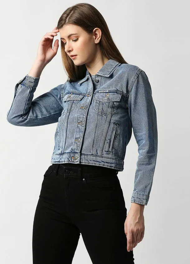 Women's Dark Blue Classic Cut Jacket