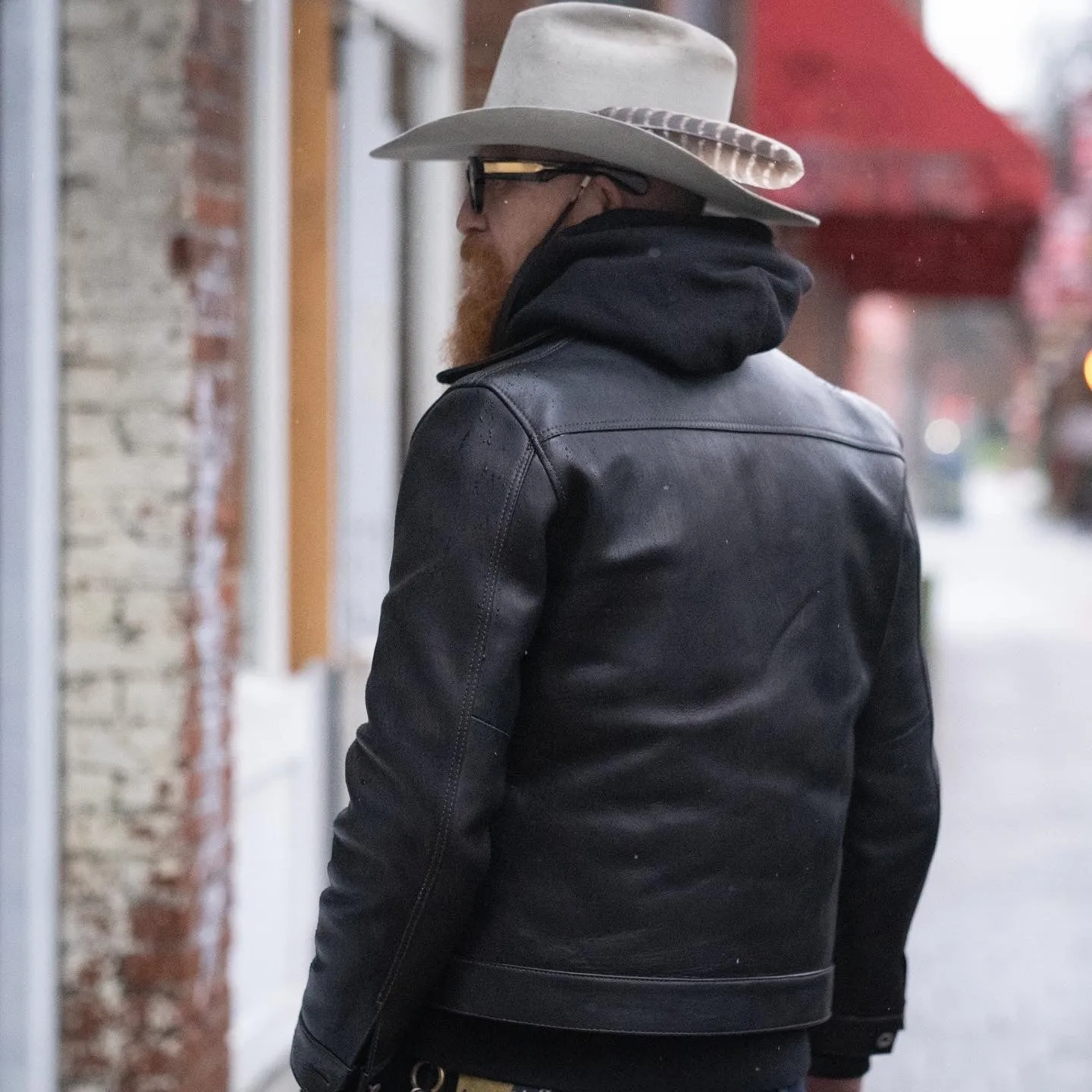 Y'2 Leather EB-140 Eco Horse Hide Type 1 Jacket Black