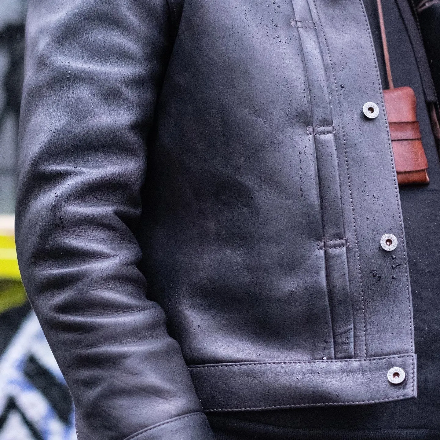 Y'2 Leather EB-140 Eco Horse Hide Type 1 Jacket Black