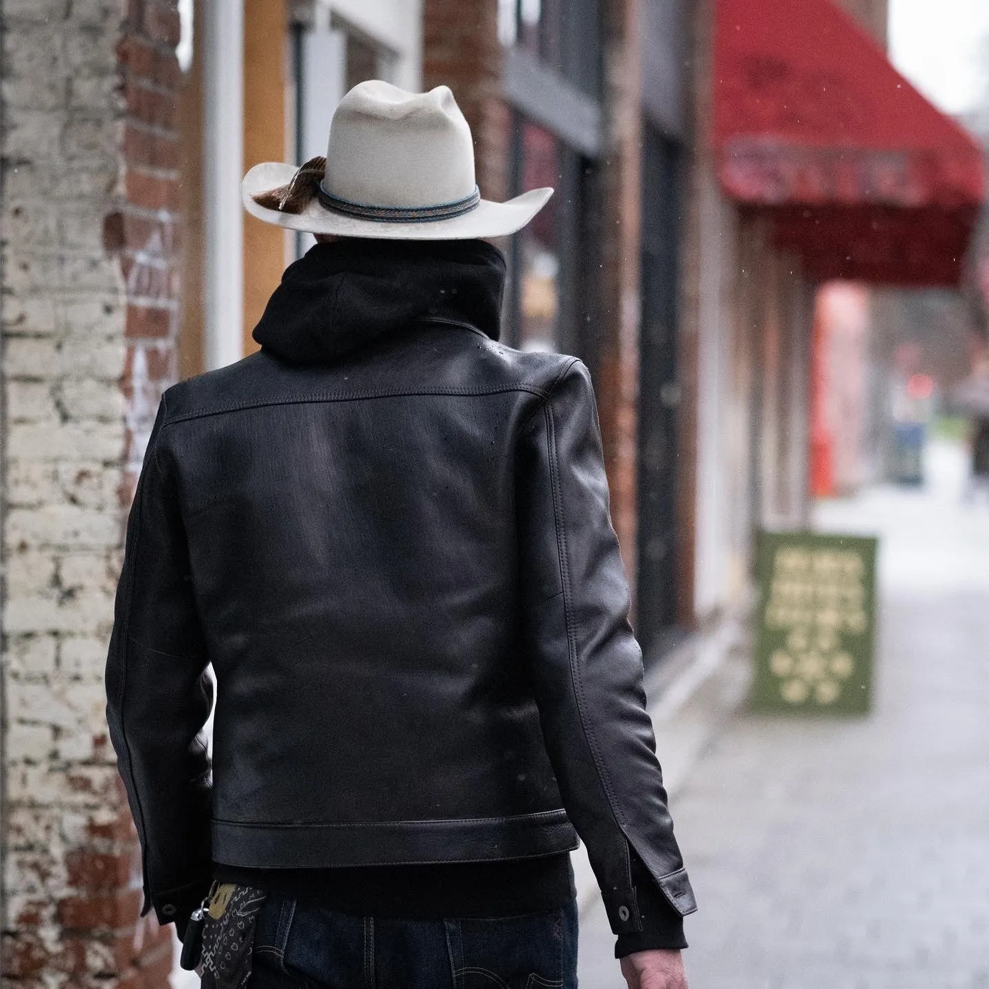 Y'2 Leather EB-140 Eco Horse Hide Type 1 Jacket Black
